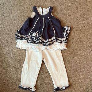 Isobella & Chloe grey and cream outfit size 12M